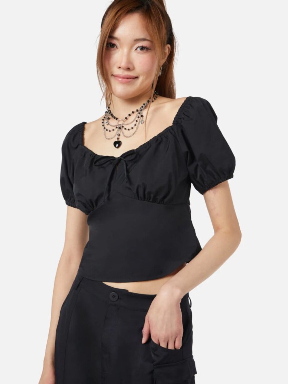 Dangerfield Plus Size AU 20 Doe Bow Top with Back Shirring Goth Cotton Top 3XL